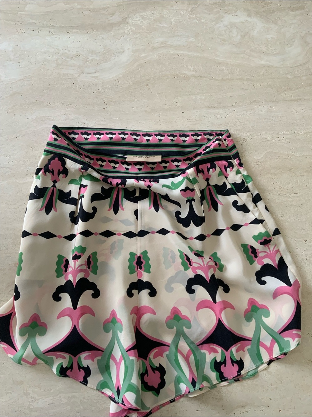 Adriana Degreas Patterned Hera Silk Shorts - Small Fit